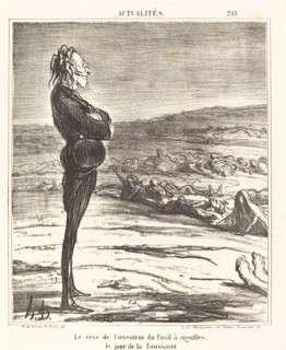 Le rève de l'inventeur du fusil à aiguilles, le jour de la Toussaint, 1866. Creator: Honore Daumier.