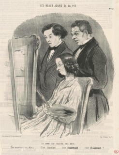 La dame qui cultive les arts, 19th century. Creator: Honore Daumier.