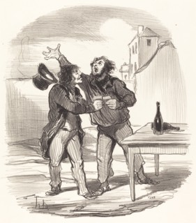 Membre de la société du dix Décembre prenant le la pour crier vive l'Empereur...., 1850.  Creator: Honore Daumier.