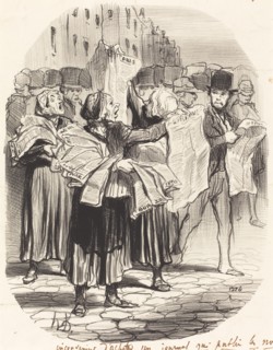 Inconvénient d'acheter un journal..., 1848. Creator: Honore Daumier.