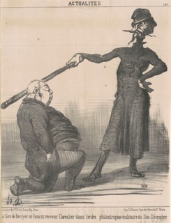 Le Sire de Berryer se fesant recevoir Chevalier dans l'ordre philantropico-militaire, 19th century.  Creator: Honore Daumier.