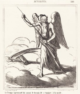 Le Temps éprouvant lui aussi le besoin de s'équiper à la mode, 1867. Creator: Honore Daumier.