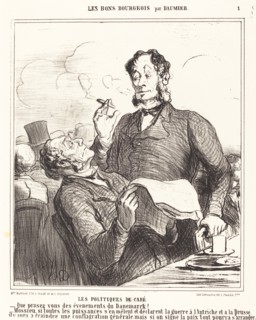 Les politiques de café, 1864. Creator: Honore Daumier.
