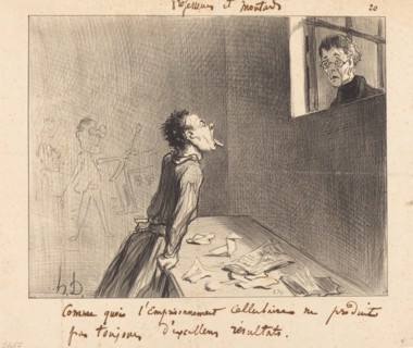 Comme quoi l'emprisonnement cellulaire ne produit pas toujours d'excellens résultats, 1846. Creator: Honore Daumier.