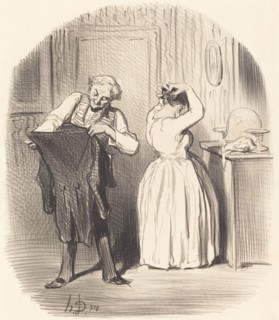 Le jour où l'on dine chez Mr. le Directeur des Contributions, 1852. Creator: Honore Daumier.