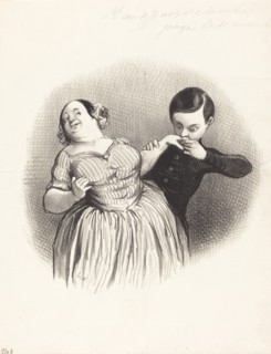 Un début galant, 1844. Creator: Honore Daumier.