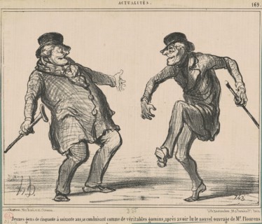 Jeunes gens de cinquante à soixante ans, se conduisant comme de véritables gamins ..., 19th century. Creator: Honore Daumier.