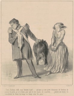 Tiens, Eudoxie, voilà mon bonnet a poil..., 19th century. Creator: Honore Daumier.