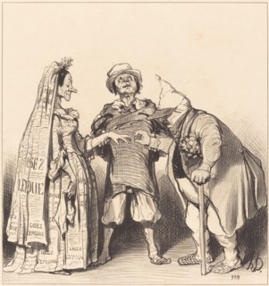 Mariage de l'Époque et du Constitutionnel, 1846. Creator: Honore Daumier.