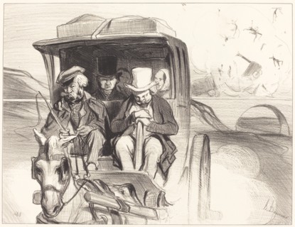 Allons donc... que diable cocher, votre coucou n'avance pas!..., 1843.  Creator: Honore Daumier.