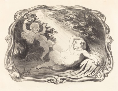 Le Sommeil d'Endymion-Berryer, 1851. Creator: Honore Daumier.