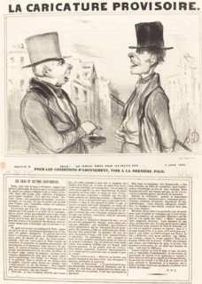 Voilà!... un fameux temps pour les petits pois..., 1839. Creator: Honore Daumier.
