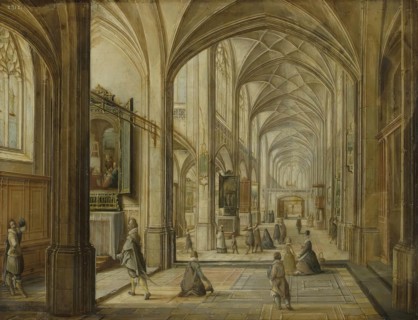 Interior of a Gothic Church, 1615. Creator: Hendrik van Steenwyck.
