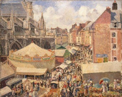 The Town Fair by the Church of Saint-Jacques in Dieppe, Morning, Sunlight, 1901. Creator: Camille Pissarro.