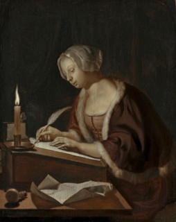 A Young Woman Writing a Letter, 1670. Creator: Frans van Mieris I.