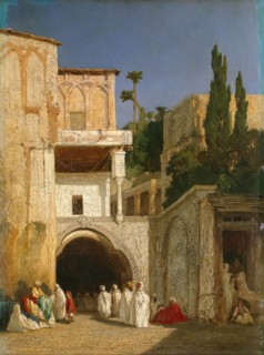 Before a Mosque (Cairo), 1868. Creator: Alexandre Gabriel Descamps.
