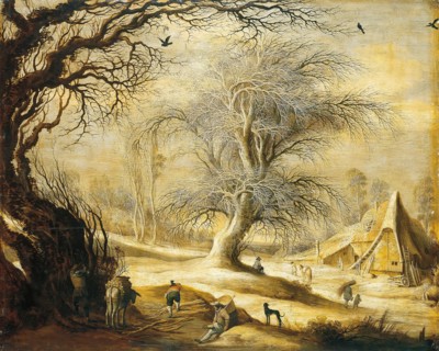 Winter Landscape with Woodcutters, 1630. Creator: Gysbrecht Leytens.