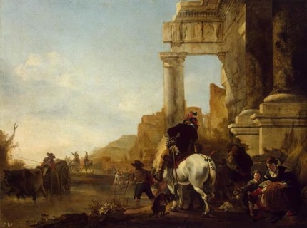 River Crossing, 1647. Creator: Jan Baptist Weenix.