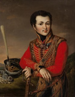 Portrait of Artemy Lazarev (1791-1813), the Poruchik of the Life Guards Hussars Regiment, 1819. Creator: Vasily Tropinin.