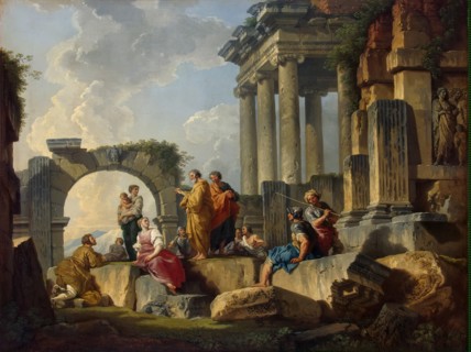 Sermon of St Paul amidst the Ruins, 1744. Creator: Giovanni Paolo Panini.