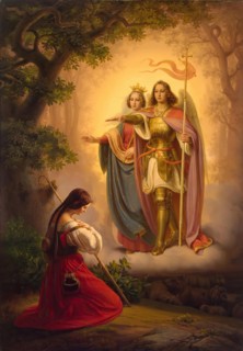 Appearance of Sts Catherine and Michael to Joan of Arc (Lef-Hand Part of ''The Life of Joan..., 1843 Creator: Richard Stilke.
