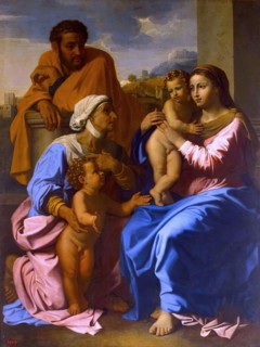 Holy Family with St Elizabeth and St John the Baptist, 1655. Creator: Nicolas Poussin.