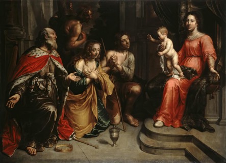 Repentant Sinners in front of the Virgin and Child, 1630. Creator: Peter van Lint.