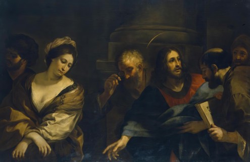 Christ and the Woman Taken in Adultery, 1650. Creator: Pietro da Cortona.