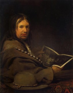 Self-Portrait with Etching by Rembrandt (Portrait of a Collector?), 1700. Creator: Aert de Gelder.