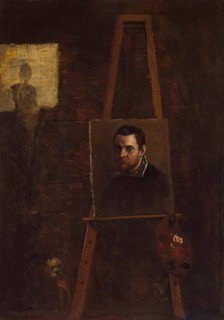 Self-portrait at the Easel, 1604. Creator: Annibale Carracci.