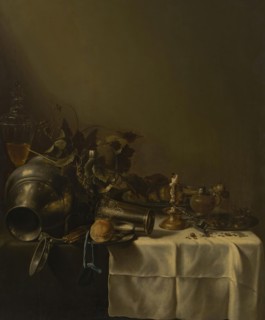 Overturned Jug and Other Items on the Tablecloth, 17th century. Creator: Roelof Koets.