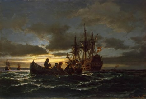 Sea at Night, 1865. Creator: Anton Melbye.