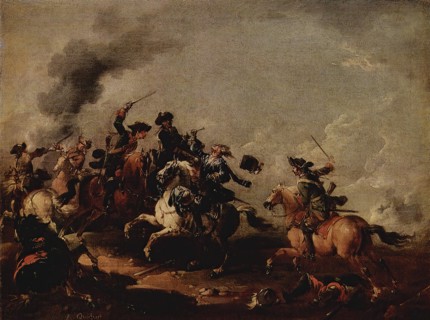 Battle scene, 1730-1760. Creator: August Querfurt.