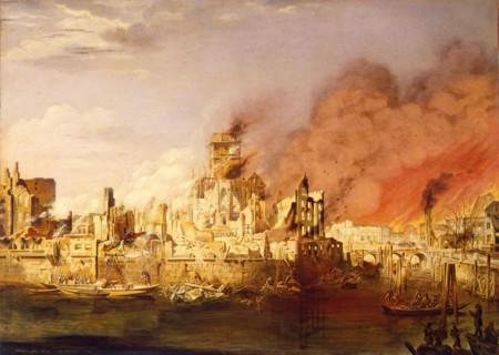 The Great Fire of Hamburg on May 5, 1842, 1842. Creator: Ditlev Martens.