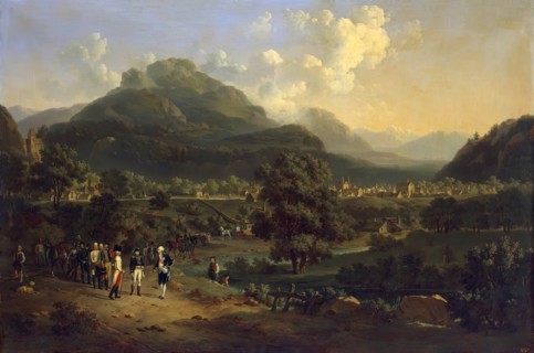 Meeting of Napoleon with the Ambassadors of the Austrian Emperor near Leoben...7(18) April, 1797. Creator: Hippolyte Lecomte.