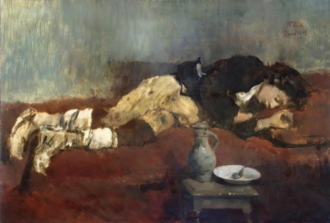 Sleeping Savoyard Boy, 1869. Creator: Wilhelm Maria Hubertus Leibl.