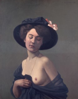 Woman in a Black Hat, 1908. Creator: Felix Vallotton.