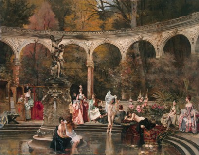 Bathing of Court Ladies in the 18th Century, 1888. Creator: Francois Flameng.