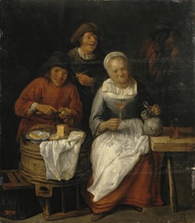 Peasants Taking a Meal, 1657. Creator: Gillis van Tilborgh the Younger.