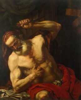 Death of Cato of Utica, 1670. Creator: Giovanni Battista Langetti.