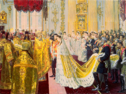 Wedding of Nicholas II and Grand Princess Alexandra Fyodorovna, 1895. Creator: Laurits Tuxen.