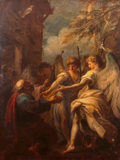 Abraham and the Angels, 1694. Creator: Sebastiano Ricci.