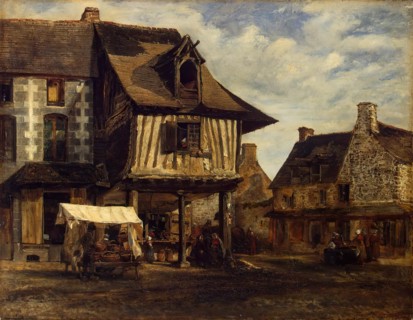 Market-Place in Normandy, 1830. Creator: Theodore Rousseau.