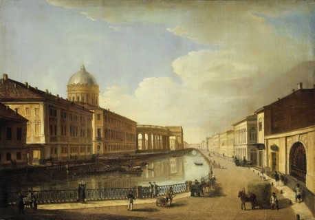 The View of the Cathedral of Our Lady of Kazan from the Rear Facade near Ekaterininsky Canal, 1814. Creator: Timofey Vasilyev.