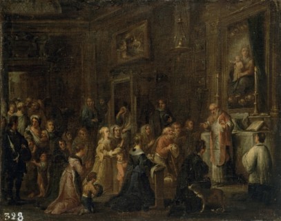 In the Church, 17th century. Creator: Cornelis de Wael.