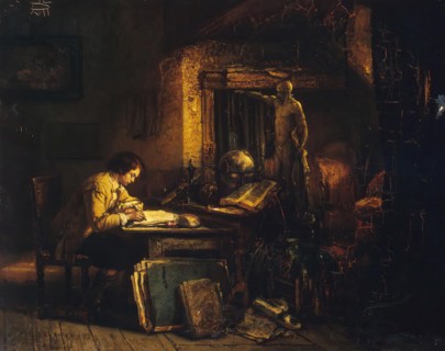 Artist in his Studio, 1850. Creator: Jan August Hendrik Leys.