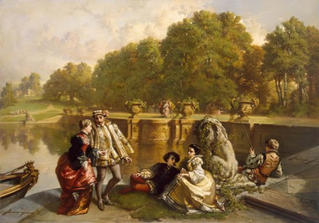Scene in a Park, 1853. Creator: Joseph Lies.
