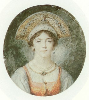 Wife Charlotta in Russian dress, 1798. Creator: Augustin Ritt.