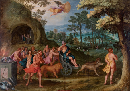 Allegory of the month of September with the triumph of Vulcan and the sign of Libra, 16th century. Creators: Otto Van Veen, Joos de Momper, the younger.