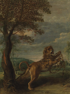 Aesop's fable: The Lion and the Mouse, between 1600 and 1657. Creator: Frans Snyders.